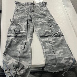 Jaded London Gray Camouflage Cargo Pants